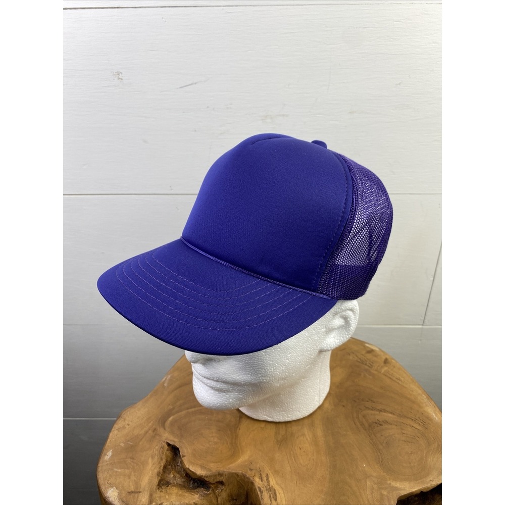 VTG YoungAn Trucker Hat Sz OS Purple Mesh Rope Snapback Baseball Cap NWOT 90s